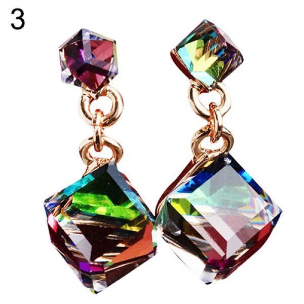 Женские серьги-гвоздики в корейском стиле квадратной формы с кубической подвеской, ювелирные изделия