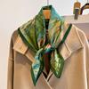 Artistic Oil Painting Small Square Scarf for Women - Spring & Autumn Neck Decoration Scarf