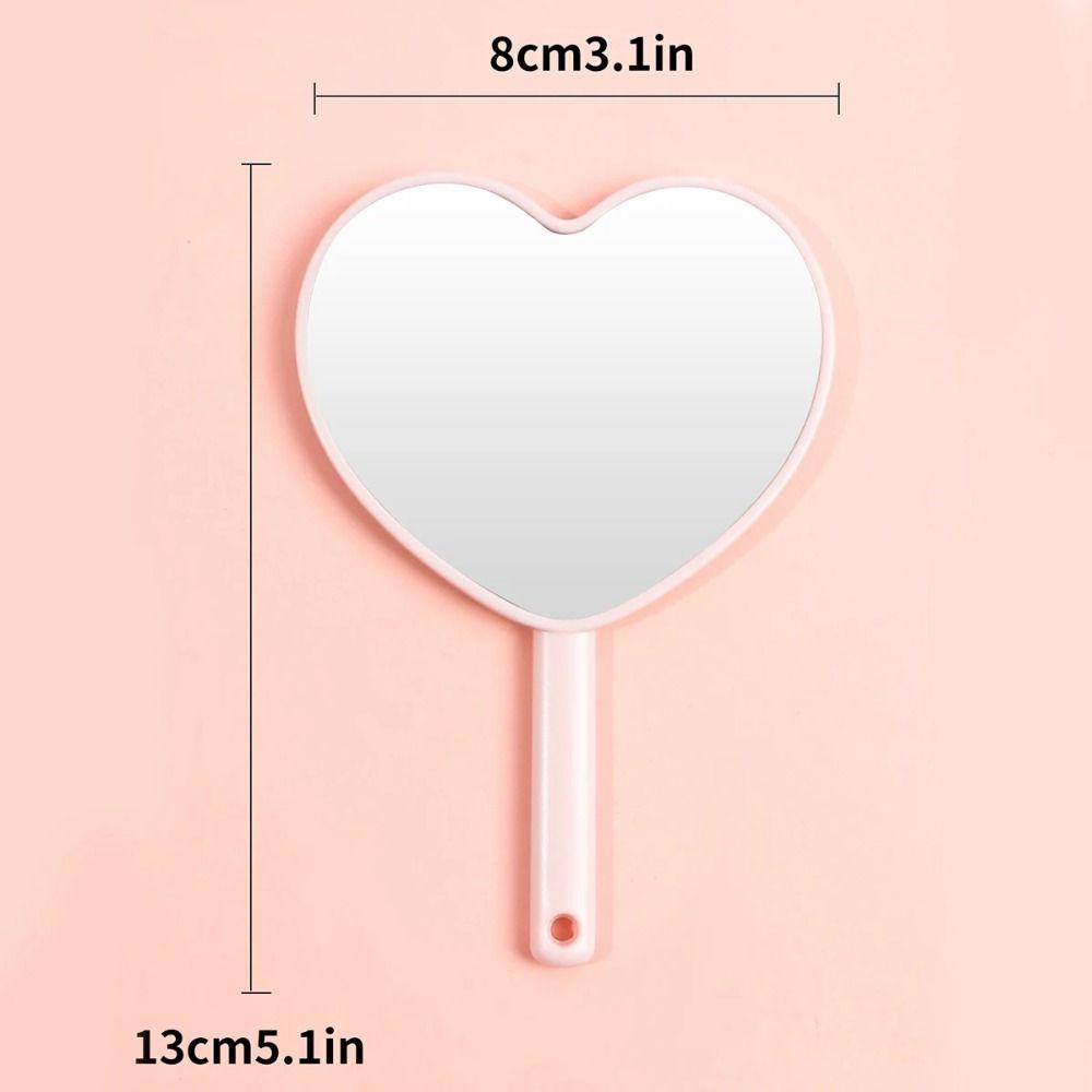 Fashion Cute Love Heart Makeup Mirror | Sweet Girl Style, Handheld Compact Design, Perfect for Carrying Around