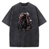 Vintage Washed Men's T-shirt Jujutsu Kaisen Zenin Maki Anime Print Women Graphic Tee Summer Y2k Streetwear Cotton Casual Tops