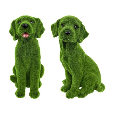 Садовая флокированная статуя собаки Декор Флокированная фигурка собаки для двора, заднего двора, газона
