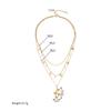 Atoztide Fashion Three-Layer Star Moon Butterfly Pendant Necklace for Women Stainless Steel Multiple Style Necklace Jewelry Gift
