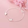 Fashion Korean 925 Sterling Silver Butterfly Charm Bracelet &Bangle For Women Jewelry SL352
