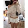 BITCED Женская мода, повседневные однотонные свободные свитера с длинными рукавами, осень-зима с принтом