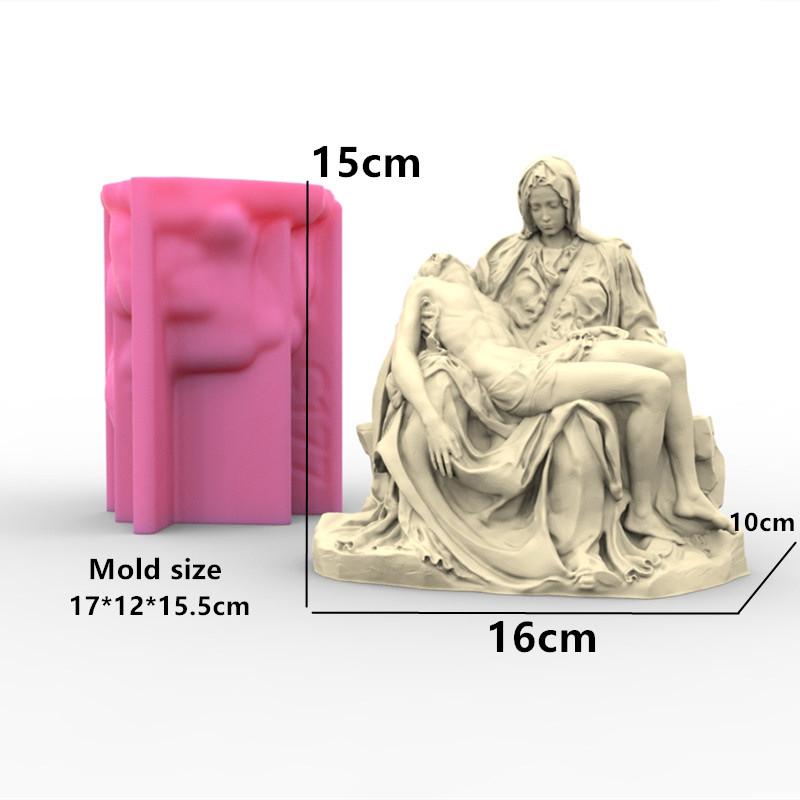 Большая 3D итальянская статуя Пьеты, форма для свечи, бюст, силиконовые формы, греческое искусство, мужская скульптура, инструмент для воска, настольное украшение, форма для смолы