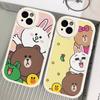 Cartoon Cute C-Cony B-Brown Phone Case For IPhone 16 15 14 13 12 11 Pro Max Plus Shockproof Leather Cover