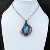 Подвеска из драгоценного камня Owyhee Blue Opal, подвеска из медной проволоки, ювелирное изделие ручной работы, дизайнерская подвеска для подарка, красивые медные украшения