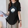 Mid-length Short-sleeved T-shirt for Women In Summer New Loose Large Size Irregular Top Curved Hem Base Shirt