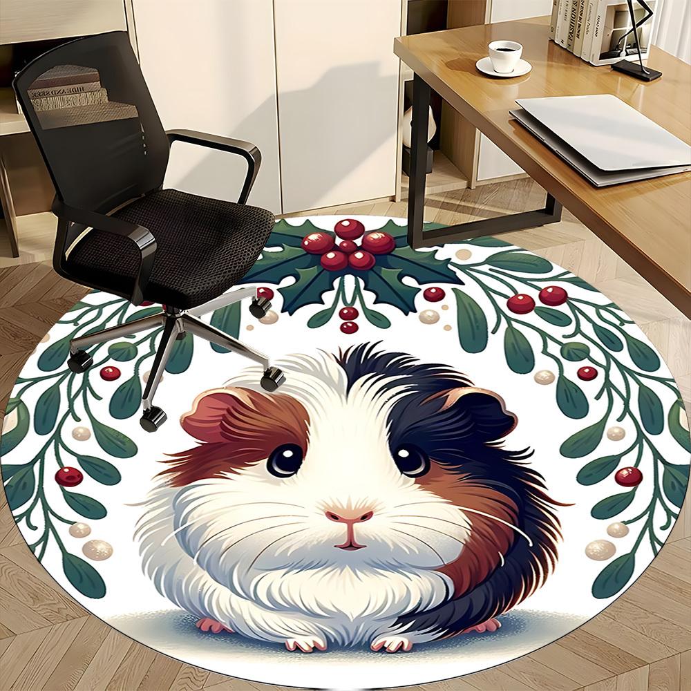 1pc Guinea Pig Wreath Chair Carpet for Office Machine Washable Rug for Office, Good Gift for Family or Friends yy251225231