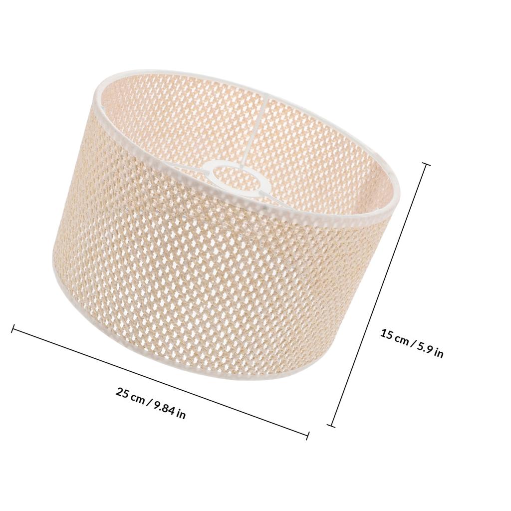 Simple Lampshade Imitation Woven Light Cover Beige Strong Durable Easy Install Modern Style Simulated Rattan Weaving Lamp Cover