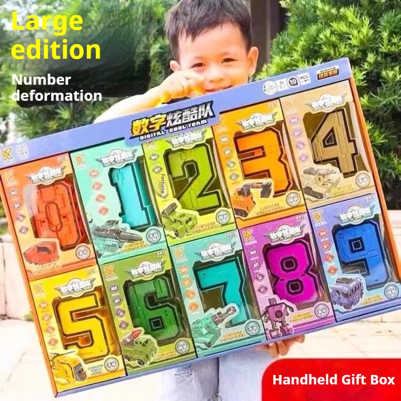 Children's Educational Digital Toys Deformed Robot Boy 0-9 Digital Assembly Robot Building Blocks