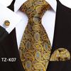 Floral Striped Paisley Literary Style Men'S Tie Pocket Towel Cuffs Three Pieces
