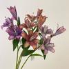 Oil Painting Finish Artificial Lily Flowers 73cm Length Simulation Lily Stem  Wedding Decor