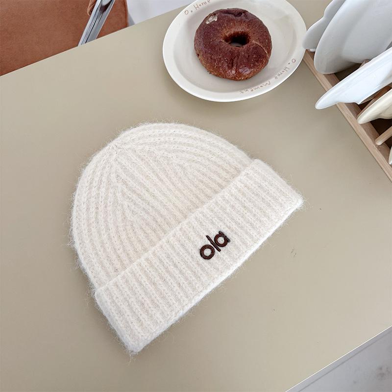 Шерстяная вязаная шапка Английская вышивка Ола Универсальная шерстяная шапка Модная мужская и женская вязаная холодная шапка