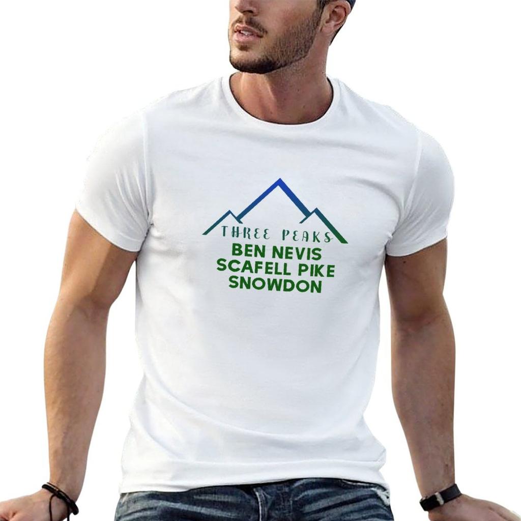Three Peaks Scafell Pike Ben Nevis And Snowdon Tshirt Fashion Graphic Tee For Men