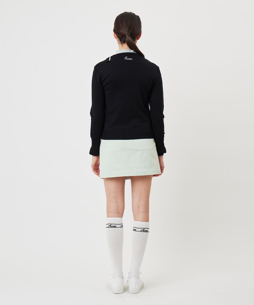 Aven Drop Taping Cardigan Black