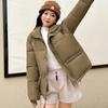 2023 Winter New Large Fashion Korean Loose Standing Collar Cotton Coat Thickened Warm Cotton Coat Jacket