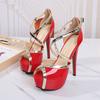 Fashion New Women Summer Thin High Heels Embroidered Peep Toe Gladiator Pumps Office Sandals Party Shoesh65