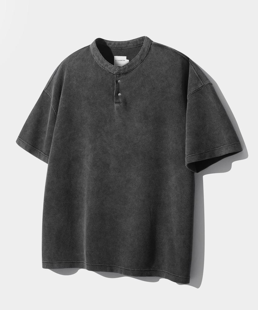 Dimiteulibeullaeg Asi Essential Вафельная футболка-henley с коротким рукавом_Пигментный угольный