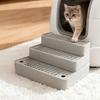 Plastic 3 Steps Cat Litter Box Ramp Detachable Cat Footboard Filter Cat Litter Stair  Easy to Clean