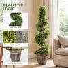 Set of 2 Artificial Plants, Topiary Spiral Cypressd Trees with Pot, for Home Indoor Outdoor Decor, 120cm