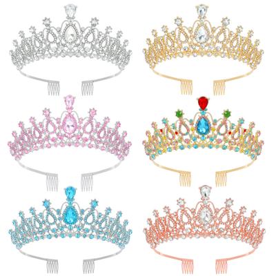 Модная хрустальная корона со стразами, изысканная элегантная металлическая корона, свадебная невеста, день рождения, вечеринка, выпускной, аксессуары для волос