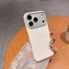 Чехол для телефона с текстурой кожи личи, однотонный, для iPhone 17 Air 16 15 14 Plus 13 12 Pro Max, с металлическим кольцом для камеры, противоударный