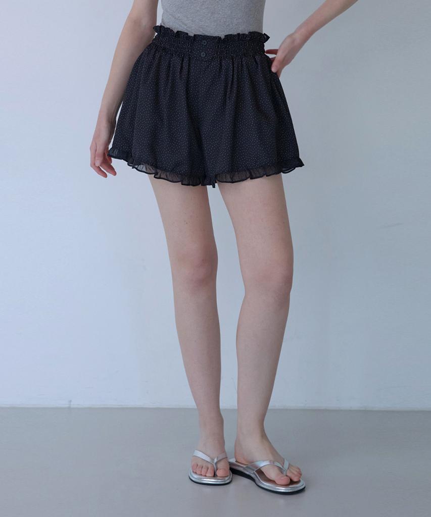 ODER Ruffle Dot Shorts - Black
