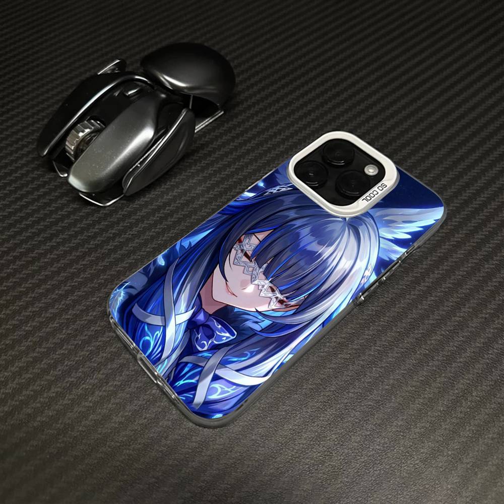 Чехол для телефона Genshin Impact Коломбина Для iPhone 17 16 15 14 13 12 11 Pro Max Plus Цвет Серебряный Чехол