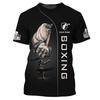 Round Neck Boxing Graphic 3D Printed Fashionable Short Sleeved Men's T-shirts - Soft Medium Stretch Polyester Fabric Summer Relaxed Fit Clothing
