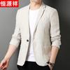 Мужской блейзер Hengyuanxiang 100% лен, стиль business casual