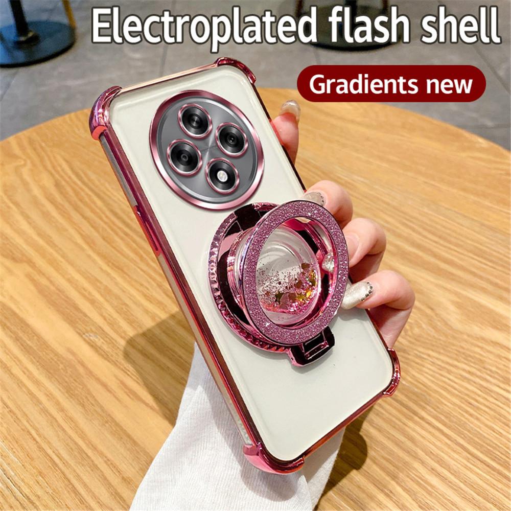 Магнитный чехол-подставка с зыбучим песком для телефона OPPO Reno 11F 5G 12 11 Pro A16 A16S A53S A54S A17 A5 A9 2020 Блестящая противоударная накладка