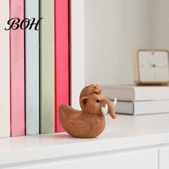 Novelty Home Decoration Mammoth Duck Figurine, 3D Printed Ornament, Funny Durable Desktop Ornament Statue, for Table Shelf