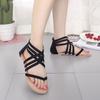 Women Sandals Plus Size 43 Gladiator Flat Sandals for Beach Casual Shoes Summer Fashion Solid Slides Ladies Zip Thong Roman Shoe
