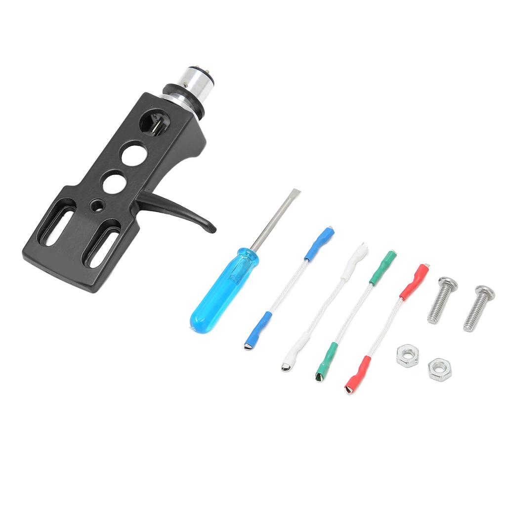 Держатель винилового стилуса Алюминиевый сплав Держатель картриджа фонографа для виниловых пластинок с 4 соединительными проводами