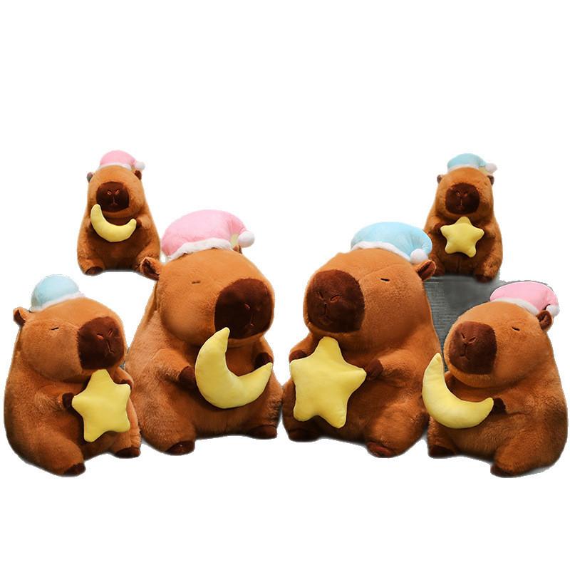 Moon Cute Star Sleeping Hat Capybara Cartoon Plush Toy For Children Gift