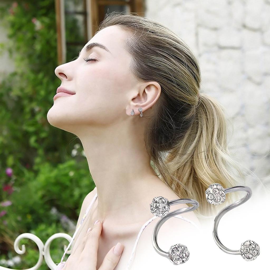 And High-End Double-Head Screw Buckle Diamond Ball Unique S-Shaped Earrings