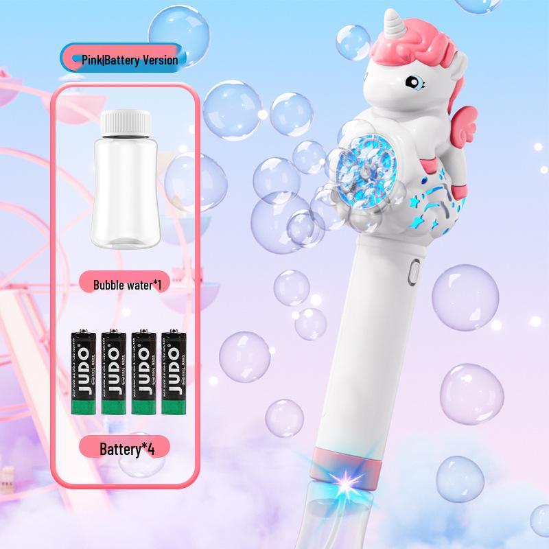 Unicorn Electric Bubble Maker: Kids' Automatic Light-Up Bubble Gun Gift