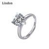 Lindon Classic Copper Alloy Zircon Ring Ladies Jewelry Wedding Promise Party Gift