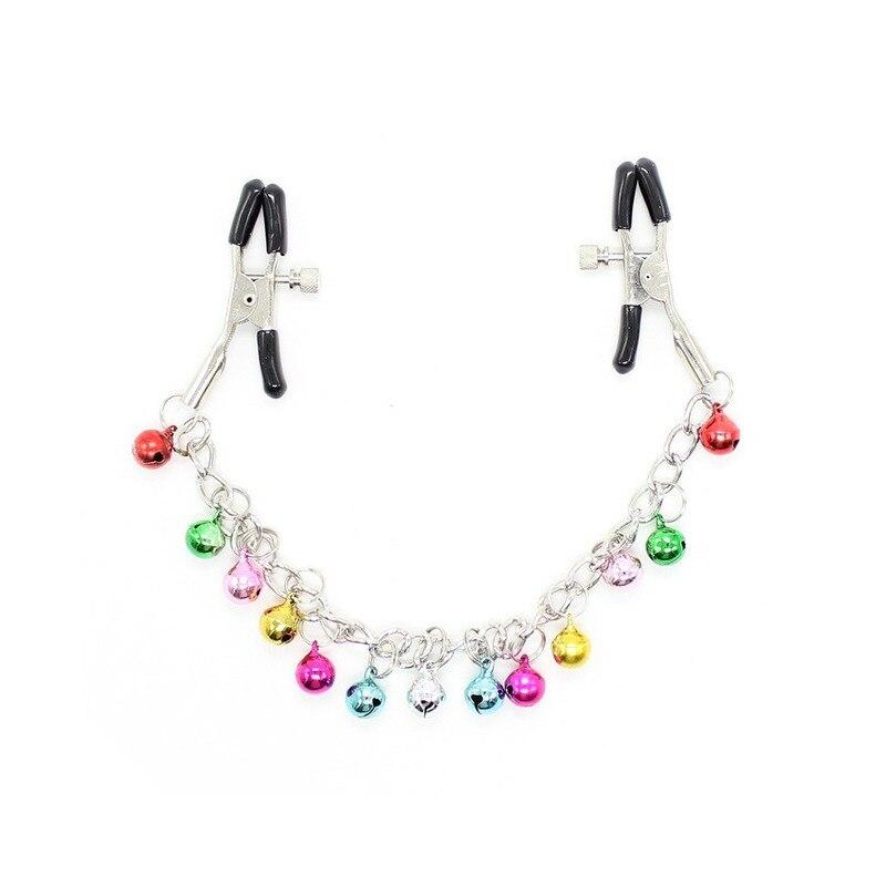 Metal Breast Clip Iron Chain 13 Bells Adjustable Clip Adult Toys BDSM Sexual Tools Torture Femdom Props Sex Stuff