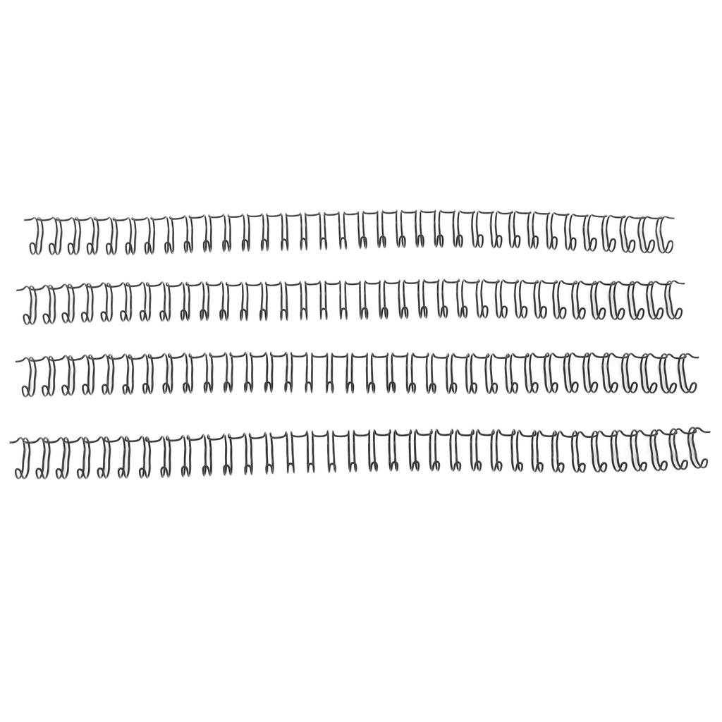 100Pcs Double Wire Binding Spine 60 Sheet Capacity 3:1 Pitch 34 9.5mm Diameter Set Kit for Paper