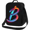Waterproof Reusable Portable Lunch Tote for Students Colorful Men Women Lunch Box Thermal Cooler Bag for Work Rainbow Letter