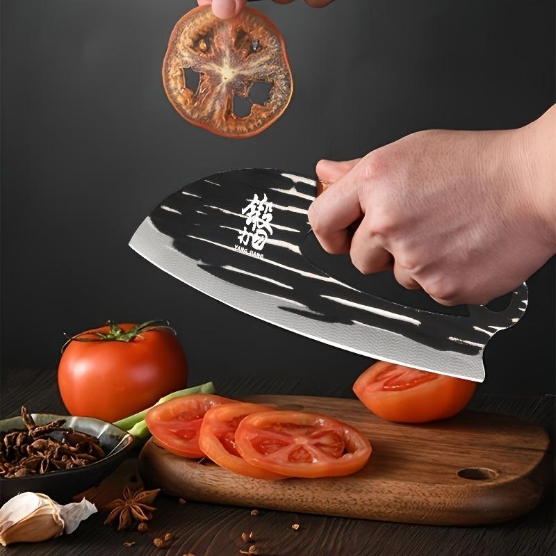 Легкий поварской нож, нож для резки мяса, бытовой нож для нарезки овощей и фруктов, кухонный кованый нож из нержавеющей стали