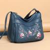Large Capacity Women's Bag with Fashionable Embroidery for Middle-aged and Elderly Women, Single Shoulder Diagonal Cross Bag