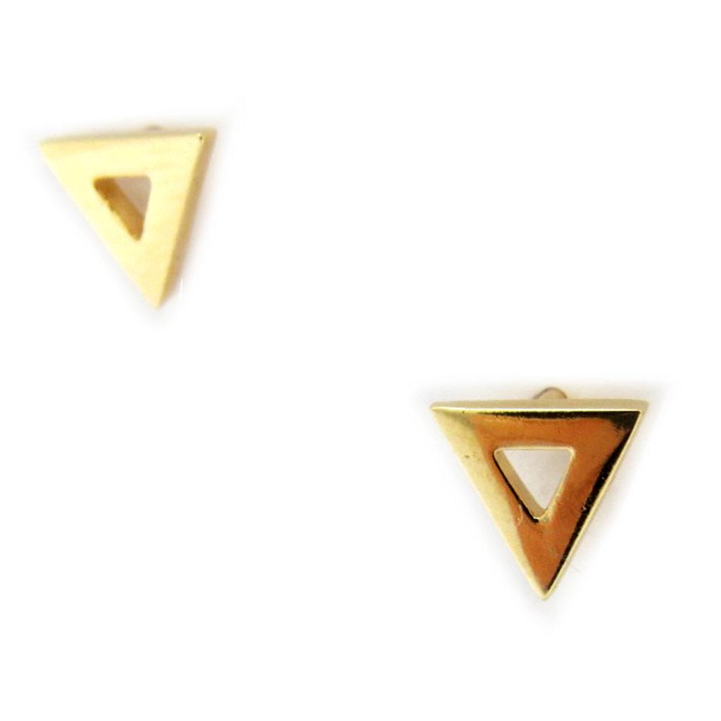 Les Trésors De Lily [N2595] - Позолоченные серьги «Треугольник» - 6x6 мм