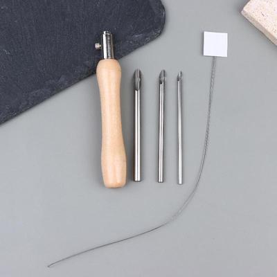 Набор из 5 шт. для вышивки гладью (punch needle) 2,5 мм/3,5 мм/5 мм, с регулируемой деревянной ручкой, набор для вышивки стежком, для DIY, вышивки крестом, рукоделия, иглы