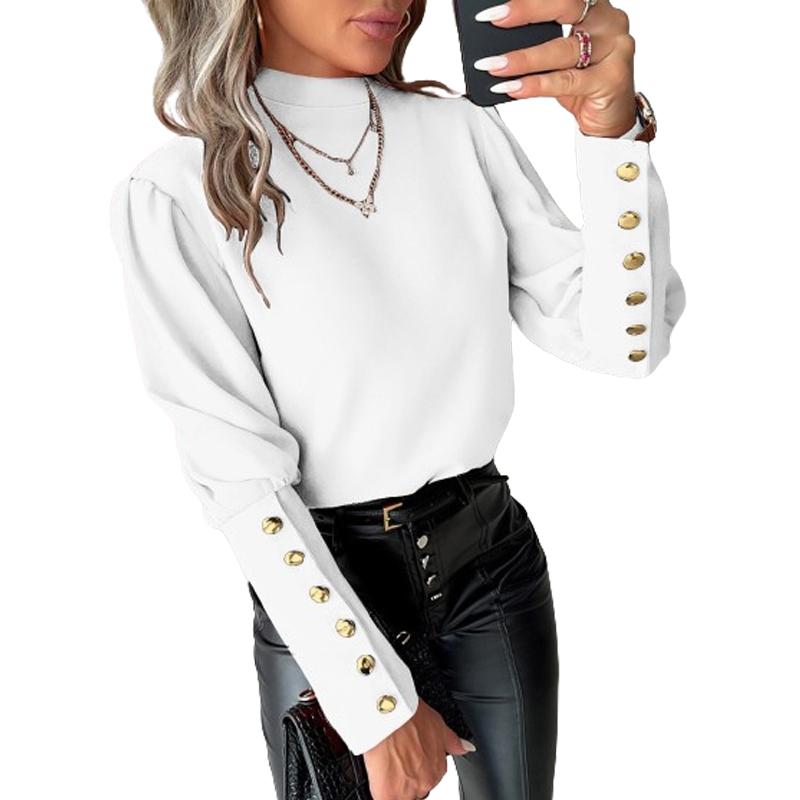 Women Sexy Lace Backless Shirts Tops Ladies Long Sleeve Buttons OL Office Blouse