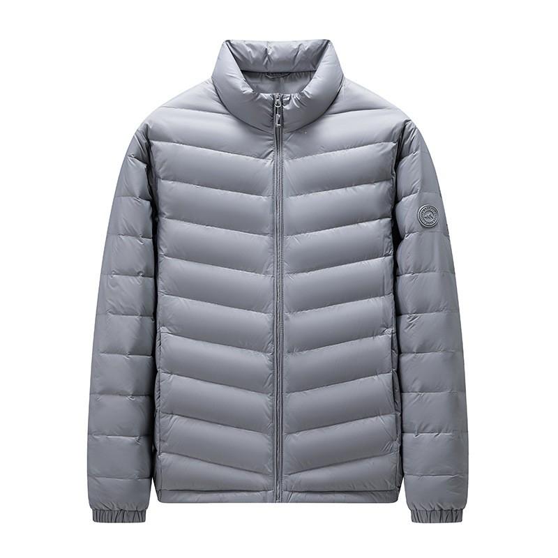 Mens Lightweight Down Jacket Slim Fit Stand Collar Winter Outerwear Youth Adults Warm Thin Puffer Coat
