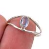 Ювелирное кольцо из стерлингового серебра 925 пробы с натуральным кианитом ручной работы, размер 7,5 O1f24