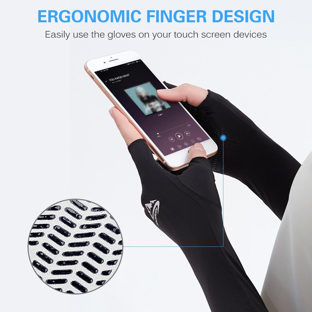 Cooling Arm Sleeves with Ergonomic Fingers Men Women UV Sun Protection Long Arms Sleeves Cover for